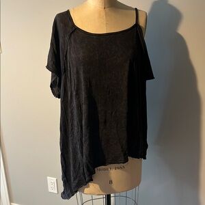 Free People Garment Dyed Asymmetrical Blouse